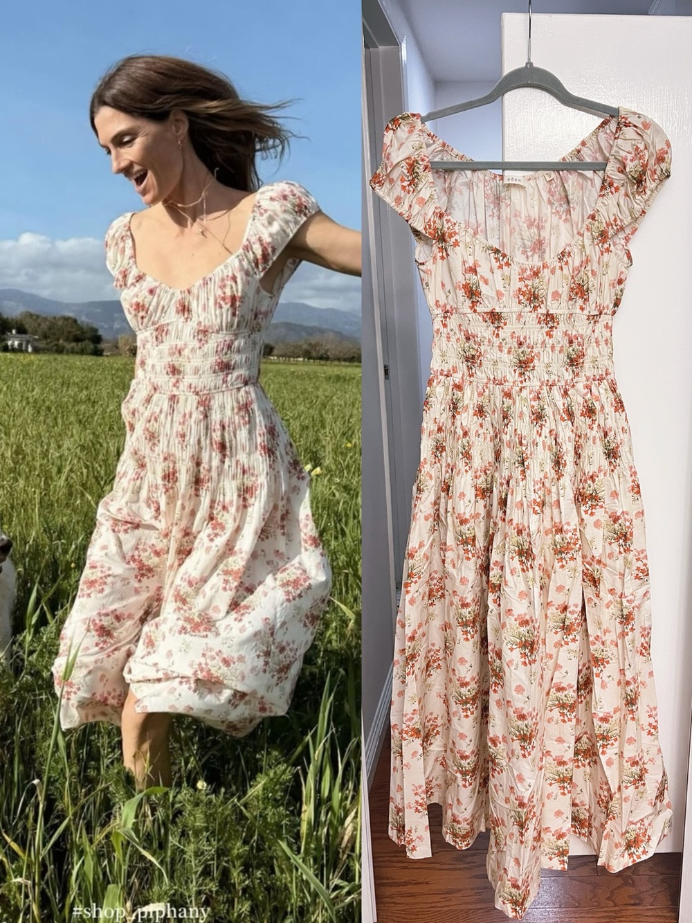 Doen Quinette Organic Cotton Voile Midi Dress, XS S M